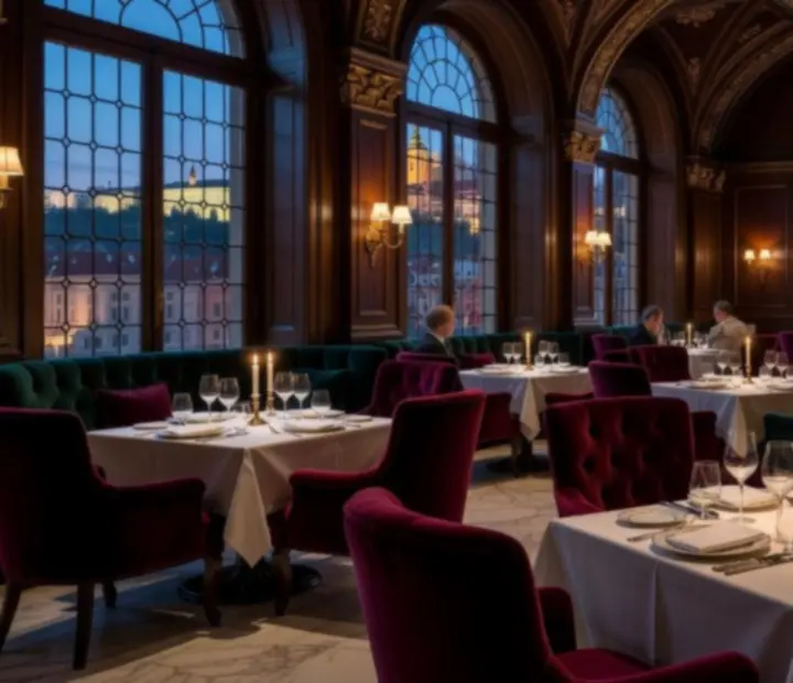 Cinematický interiér elegantní restaurace Ace Czech
